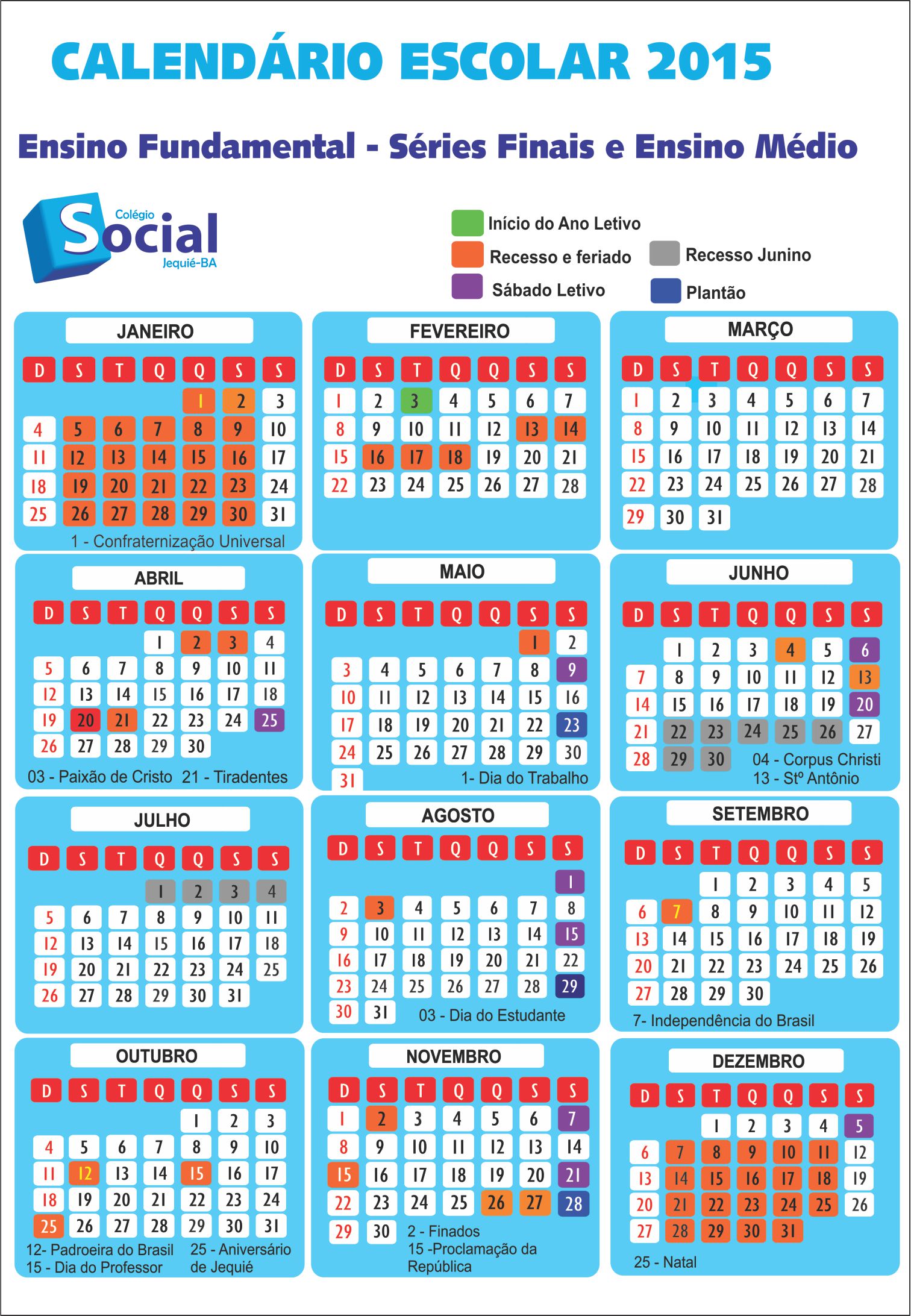 Calendário 2015